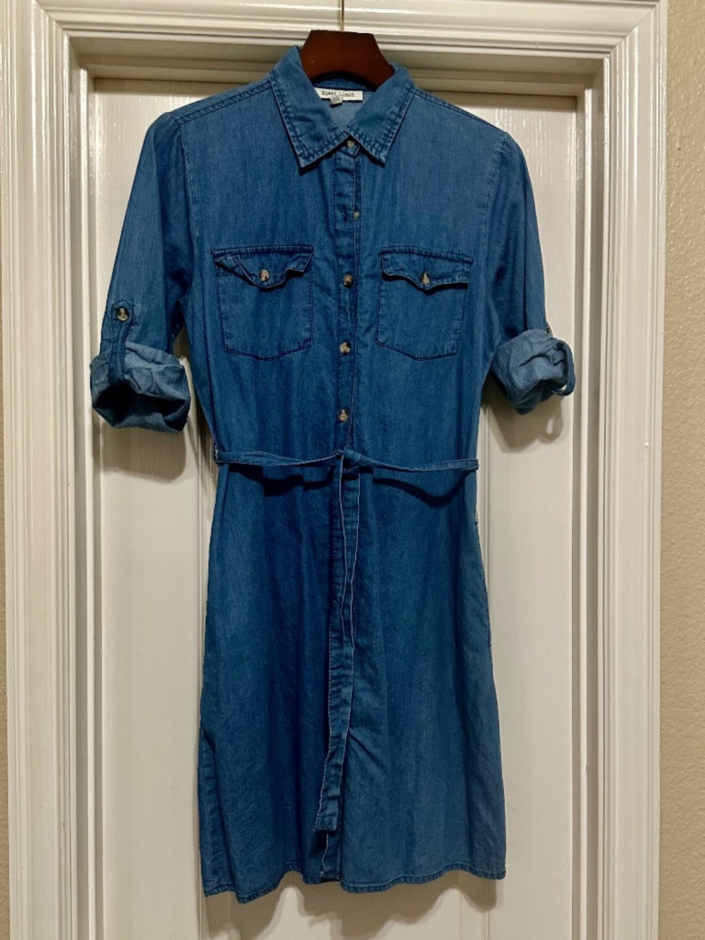 Speed Limit MPH Denim Shirtwaist Dress